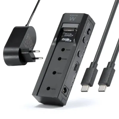 Ewent Clonador Doble Bahía HDD/NVMe M2 USB-C 3.2 Gen2 con Indicador LED y Conversor a SATA