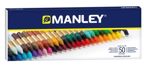 Manley Estuche De 50 Ceras Blandas 60Mm Colores Surtidos