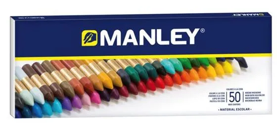 Manley Estuche De 50 Ceras Blandas 60Mm Colores Surtidos