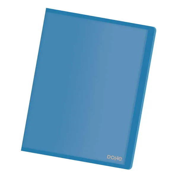 Dohe Carpeta A4 con 20 Fundas Transparentes Soldadas 80mic Tapa Flexible Azul