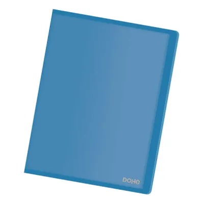 Dohe Carpeta A4 con 20 Fundas Transparentes Soldadas 80mic Tapa Flexible Azul