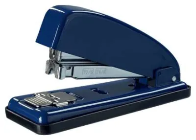 Petrus Grapadora Metálica Azul + Caja de 200 Grapas - Hasta 30 Hojas - Grapado Cerrado, Abierto y Clavado