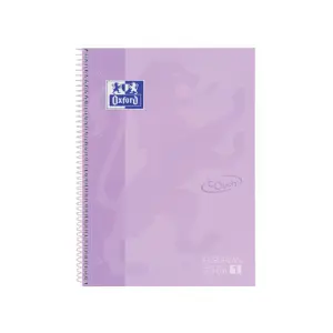 Oxford Cuaderno A4+ 80 Hojas Microperforadas Cuadricula 5x5mm Tapa Extradura Malva Pastel