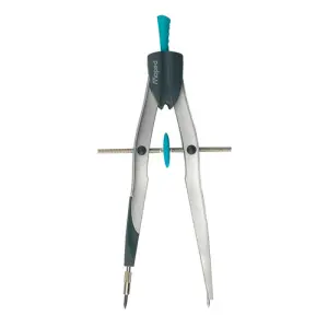 Maped Compás Precision System con Bigotera Gigante, Adaptador y Estuche de Minas