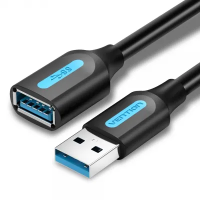 Vention Cable Extensión USB 3.0 A Macho a Hembra 0.5m Color Negro