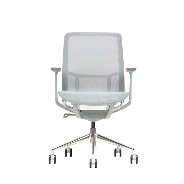 Cromad Gama Sense Elegance Silla De Oficina - Piston De Gas De Grado 4 - Respaldo Ergonomico - Malla Elastica 3D Transpirable - Reposabrazos Ajustables - Color Gris