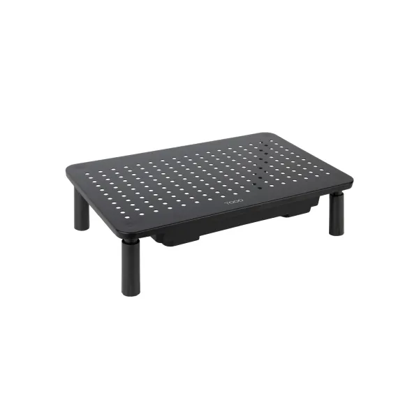 TOOQ Soporte Elevador Para Monitor TQMR081 Con Cajón Regulable Hasta 140mm, 20Kg, Negro