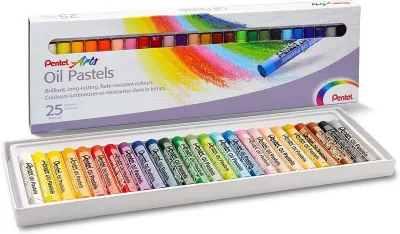 Pentel Oil Pastels Pack de 25 - Pasteles Óleo Blandos y Cremosos en Colores Surtidos