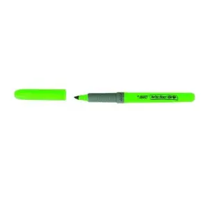 Bic Highlighter Grip Marcador Fluorescente Verde - Tinta Base Agua - Punta Biselada 1.60-3.30 mm