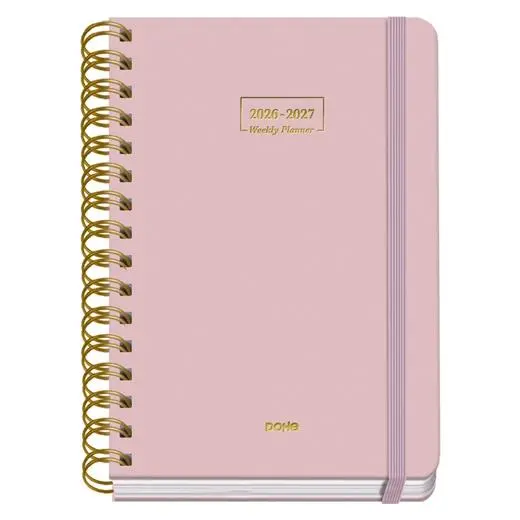 Dohe Agenda Escolar Premium A5 Espiral Doble Dp Cartón Forrado Rosa 2026-2027