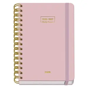 DOHE AGENDA ESCOLAR PREMIUM A5 ESPIRAL DOBLE DP CARTÓN FORRADO ROSA 2026-2027