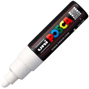 Posca PC-7M Marcador de Pintura Blanco - Punta de Poliéster 4.5-5.5mm