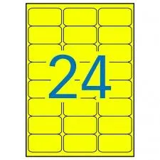Apli Etiquetas Adhesivas 64X33,9Mm Láser C/Romos 24 X 20H Amarillo Fluorescente