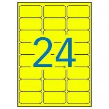 Apli Etiquetas Adhesivas 64X33,9mm Láser Amarillo Fluorescente 24X20H
