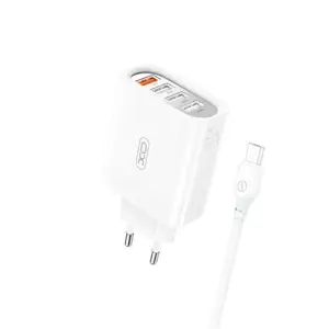XO L100 Cargador de Corriente 18W con 4x USB-A y Cable MicroUSB 2.4A