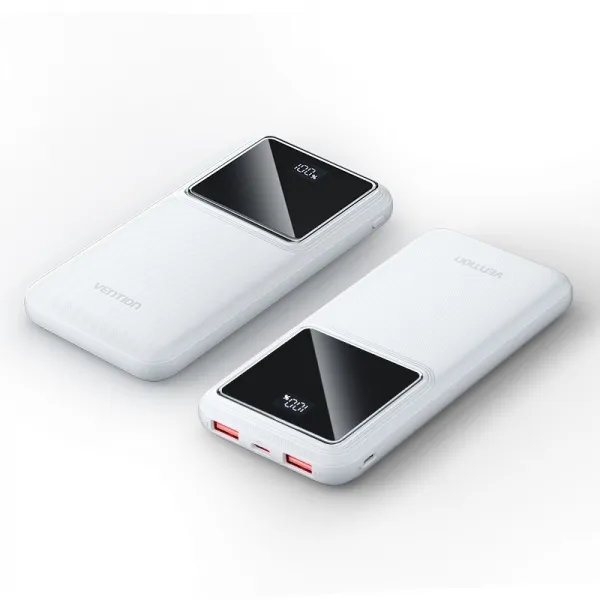 Vention Bateria Powerbank 10000Mah 22.5W Usb (C+A+A) Con Pantalla Led - Color Blanco