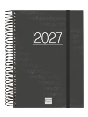 Finocam Agenda Anual 2027 Espiral E10 155x212mm Tapa Polipropileno Negro