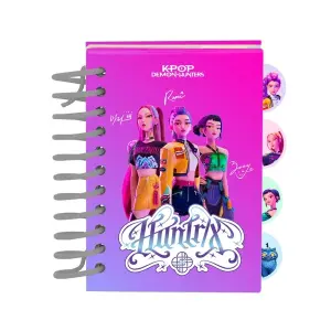 Safta K-Pop Demon Hunters Bloc de Notas A7 Espiral 80 Hojas 7.4x10.5cm