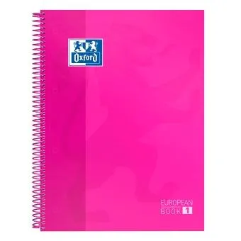 Oxford Cuaderno Classic Europeanbook 1 Write & Erase 80H A4+ 5x5mm Microperforado T/Extradura Fucsia