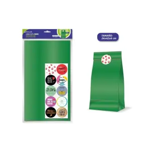 Bismark Pack de 10 Sobres Papel Kraft 50g con 10 Pegatinas - 24x42x6cm - Verde