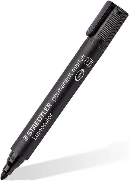Staedtler Lumocolor 352 Rotulador Permanente - Punta Redonda - Trazo 2Mm Aprox - Capuchon Con Clip - Secado Rapido - Color Negro