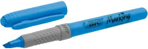 Bic Marcador Fluorescente Grip Azul - Tinta a Base de Agua - Punta Biselada 1.60-3.30 mm