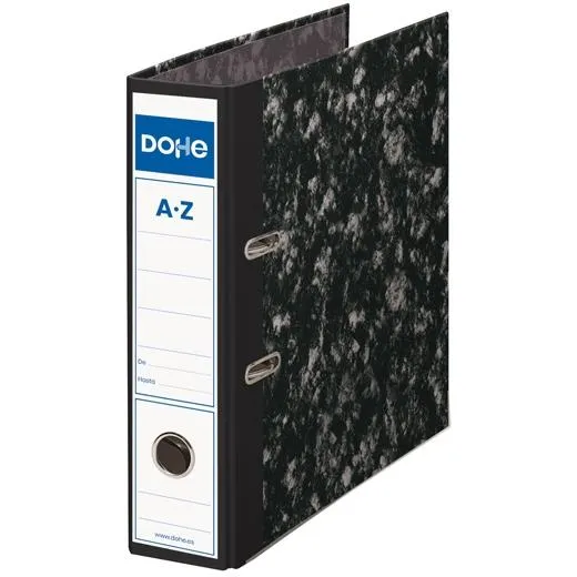 Dohe Archivador Palanca Archinovo A4 Lomo Ancho Rado Cartón Forrado Negro Jaspeado