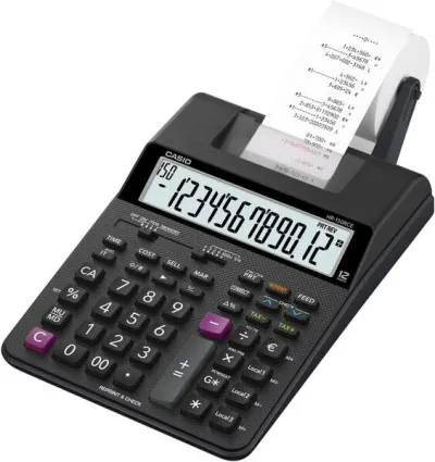 Casio Hr150Rce Calculadora Impresora De Sobremesa - Pantalla De 12 Digitos - Anchura Del Papel 58Mm - Imprime Hora Y Fecha - Alimentacion Con Pilas