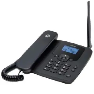 Motorola Teléfono Fijo FW410L 4G GSM con Batería Auxiliar y Punto de Acceso WiFi Negro