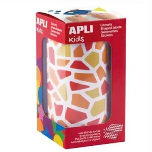 Apli Gomets Mosaicos Removibles 2460U 30 Hojas Tonos Rojos Surtidos