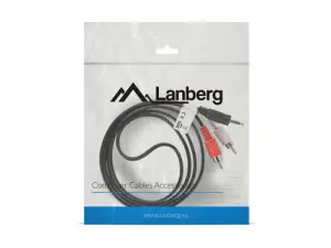 Lanberg Cable De Audio 1,5 M 3,5mm A 2 x RCA Negro