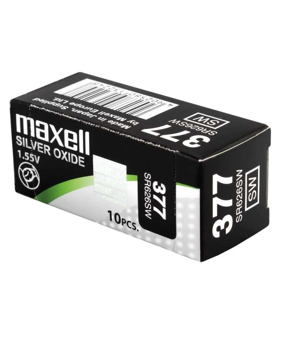 Maxell 377 Pilas Óxido de Plata 1.55V Pack de 10