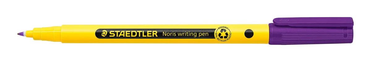 Staedtler 307 Noris Writing Pen Rotulador De Punta Fina - Trazo 0.6Mm Aprox - Tinta Base De Agua - Cuerpo Fabricado En Un 97% De Plastico Reciclado - Color Violeta