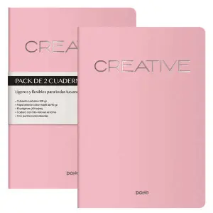 Dohe Cuaderno A4 40 Hojas Lisas Papel Ahuesado 90 g/m2 Tapa Cartulina Rosa