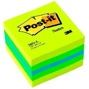 Post-It Notas Adhesivas Colores 51x51mm 400 Hojas Block Limon, Verde, Azul, Amarillo