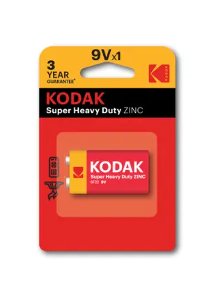 KODAK Pilas 9V Extra Heavy Duty Zinc 250 mAh - 1 Unidad