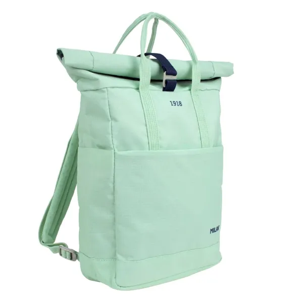 Milan Mochila Urbana 10L Verde - Cierre Superior Enrollable, 2 Bolsillos Laterales, Acolchado
