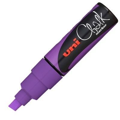 Uniball Marcador De Tiza Líquida Chalk Pwe-8K Punta Biselada Violeta
