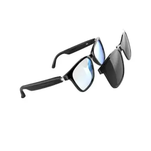 Energy Sistem Rayflex Music - Gafas Bluetooth, Lentes Anti Luz Azul, Clip de Sol, Resistente al Agua, Micrófono Integrado