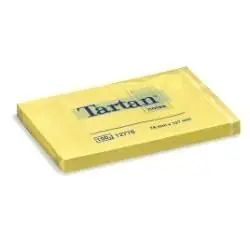 Tartan Pack de 12 Blocs de 100 Notas Adhesivas Reposicionables 76x127mm Amarillo Claro
