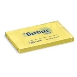 Tartan Pack de 12 Blocs de 100 Notas Adhesivas Reposicionables 76x127mm Amarillo Claro