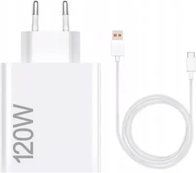 Xiaomi 120W HyperCharge Cargador de Pared USB-A con Cable Blanco