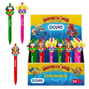 Dohe Expositor Superthings con 24 Lápices Infinitos Punta Retráctil Colores Surtidos
