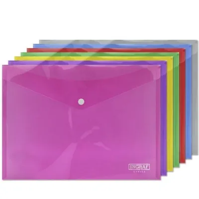 Ingraf Sobre Portadocumentos A4 con Broche en Colores Surtidos