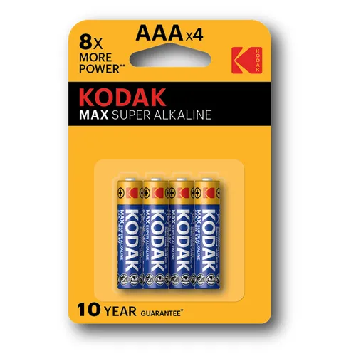 Pilas Aaa Kodak Super Alcalina Max Lr03 1150 Mah Pack 4 Unidades (Ecotasas Incluidas) 30952812

