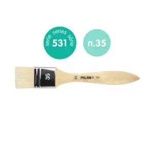 Milan Paletina para Barnices y Óleo 35mm Cerda Natural Mango Corto Madera Claro