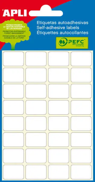 Apli Etiquetas Minibolsa Blancas 49.0 x 10.0mm - 4 Hojas