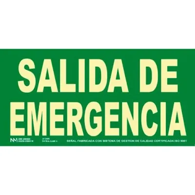 Archivo 2000 Señal "Salida De Emergencia" 320X160Mm Pvc 700 Micras Verde
