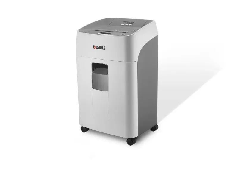 Dahle Shredmatic 300 Destructora De Papel Automatica Corte En Particulas P-4 - Autoalimentacion 300 Hojas, Manual 14 Hojas - Papelera De 40L - Con Ruedas - Apta Para Papel, Tarjetas, Cd´s - Color Gris