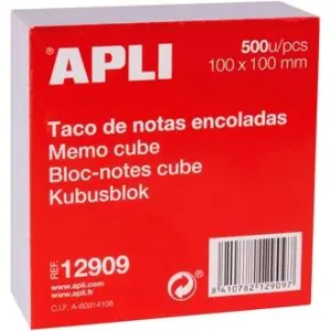 Apli Taco De Notas Encoladas 500H 100X100MM Blanco